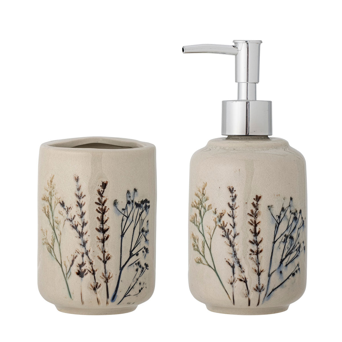 Bloomingville Bea soap dispenser set, nature, stoneware