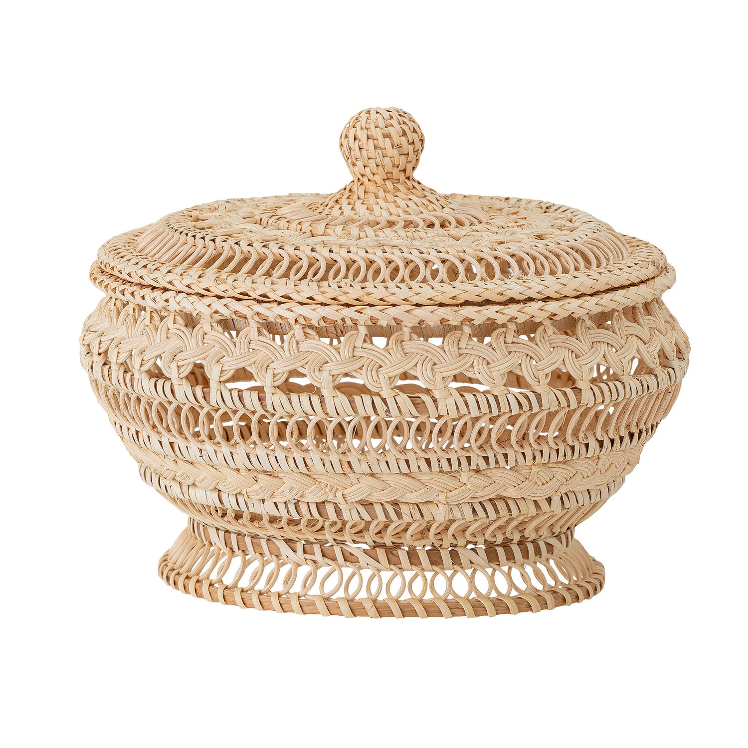 Bloomingville Nil Basket w/Lid, Natur, Rattan - Bloomingville - DesignGaragen.dk