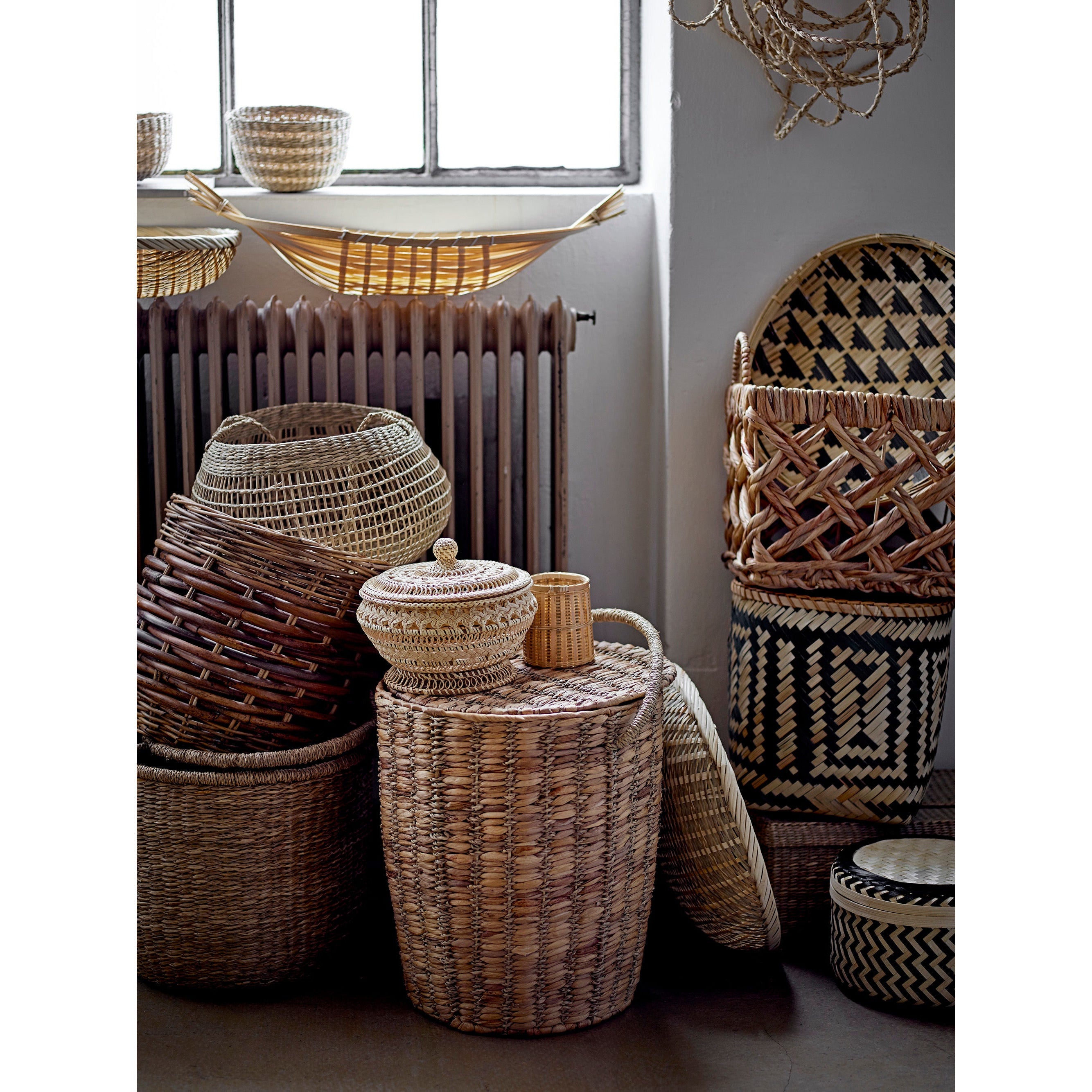 Bloomingville Nil Basket w/Lid, Natur, Rattan