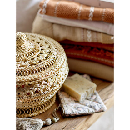 Bloomingville Nil Basket w/Lid, Natur, Rattan - Bloomingville - DesignGaragen.dk