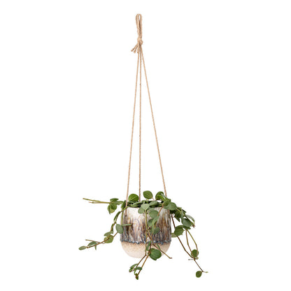 Bloomingville Rezan Hanging Herb Pot, Nature, Stoneware