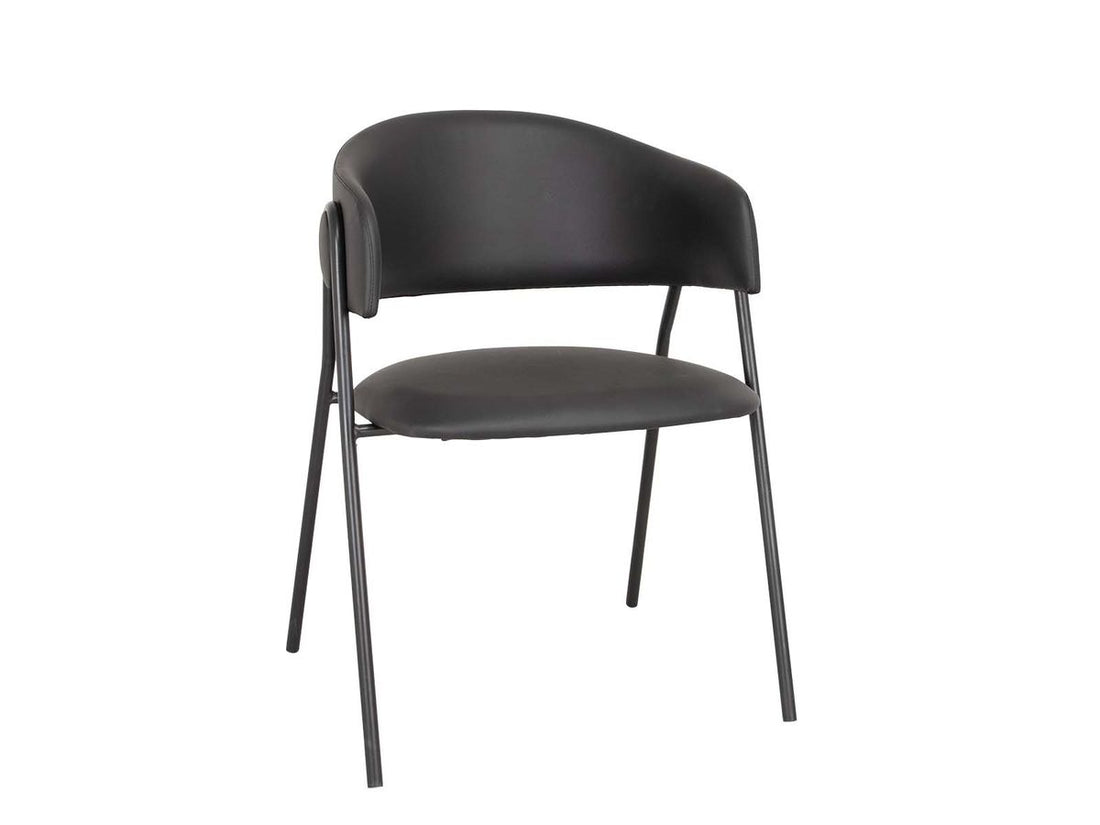 House of Sander Lina dining chair, black PU - set of 2 pcs.