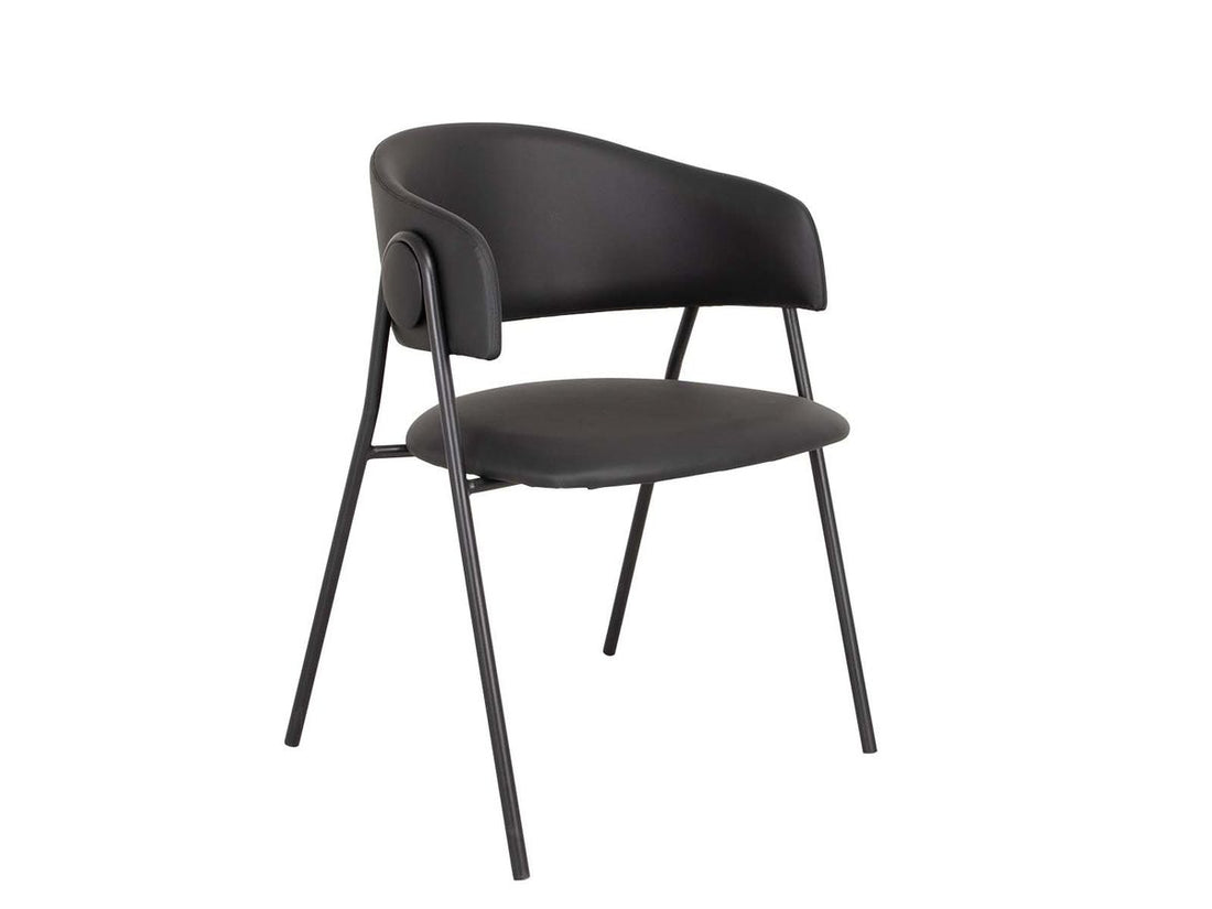 House of Sander Lina dining chair, black PU - set of 2 pcs.