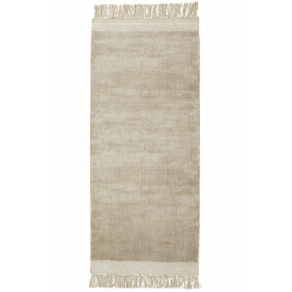 Nordal FILUCA shiny carpet with fringes - 75x200 - beige