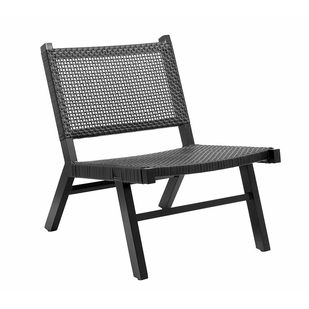 Nordal VASAI lounge garden chair in woven polyrattan - black