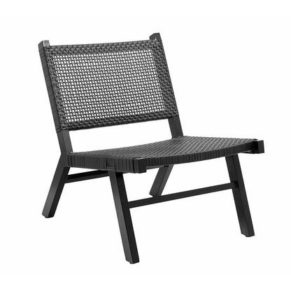 Nordal VASAI lounge garden chair in woven polyrattan - black