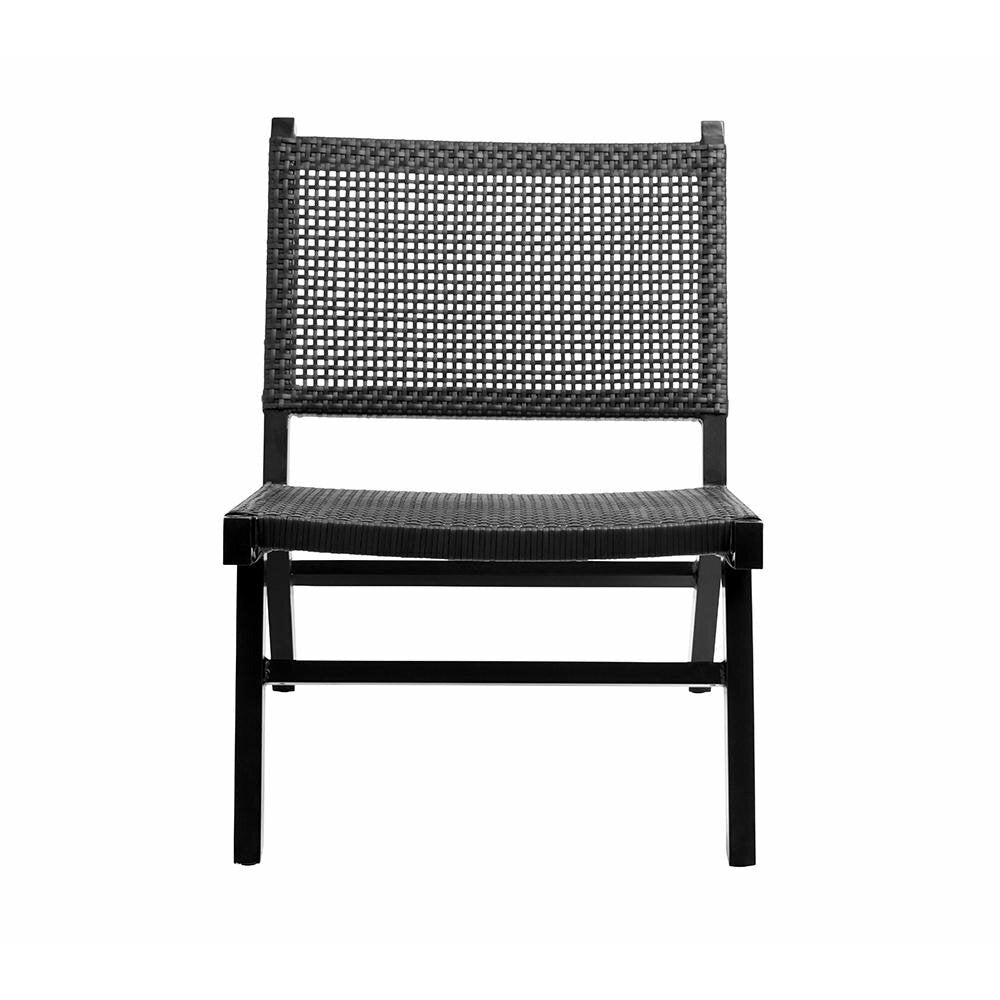 Nordal VASAI lounge garden chair in woven polyrattan - black