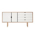 Andersen Furniture - S6 sideboard i eg/sæbe med hvide fronter - B163xD43xH80 cm - Andersen Furniture - DesignGaragen.dk