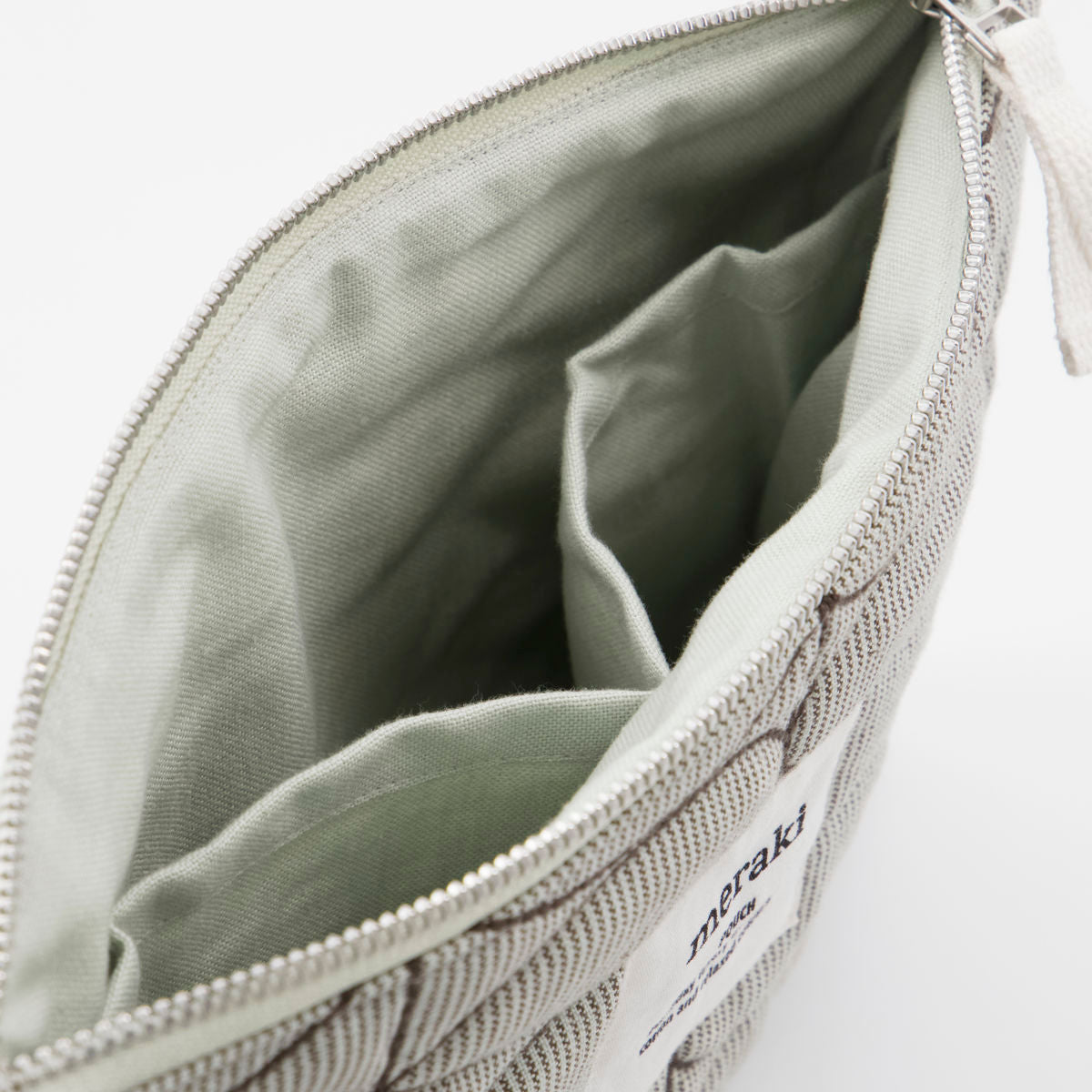 Makeup purse, mkmentha, light gray/army green