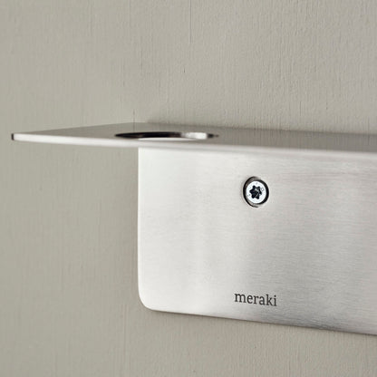 Meraki bottle suspension with hooks, brushed silver finish