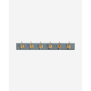 Nordal - Edgy hooks in wood with 6 brass hooks - 60 cm - gray