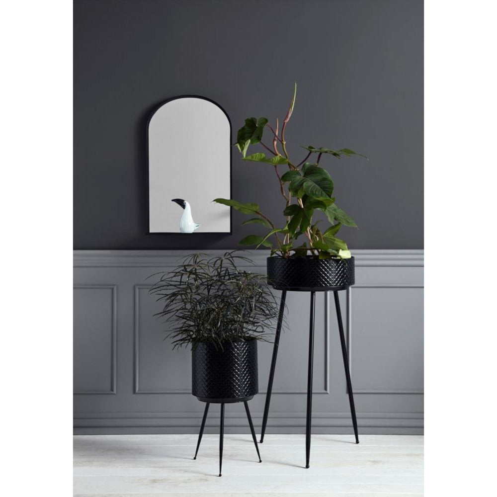 Indian plant stand in metal - H60 cm - black