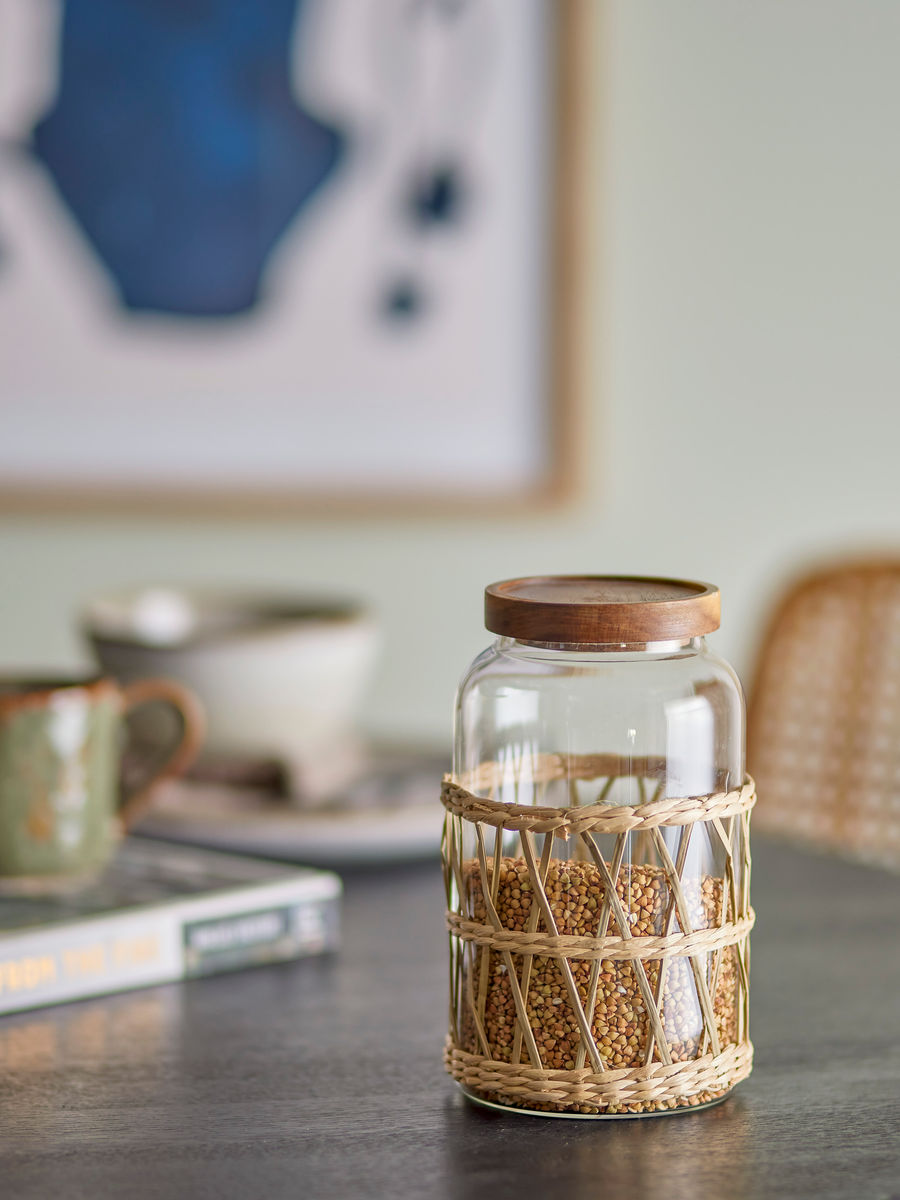 Bloomingville manna jar w/lid, clear, glass