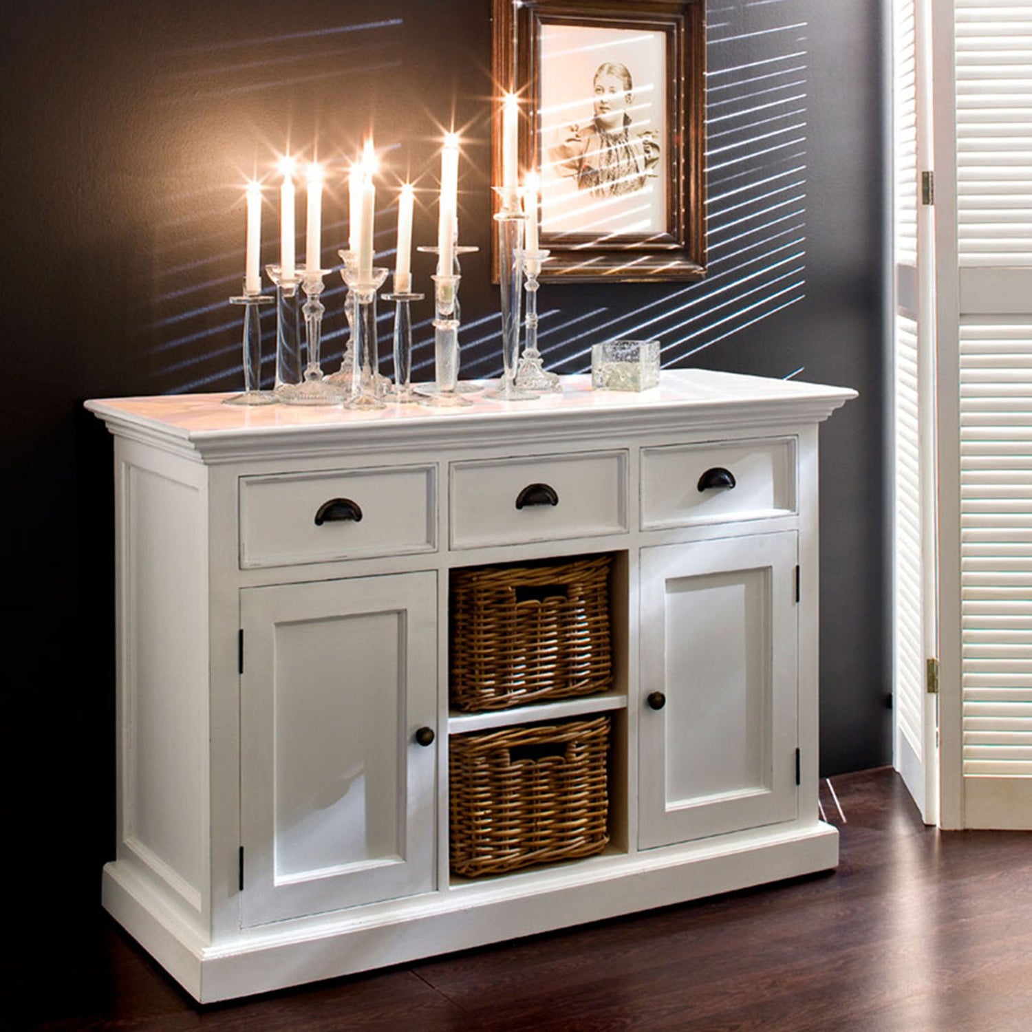 Halifax sideboard with 2 wicker drawers