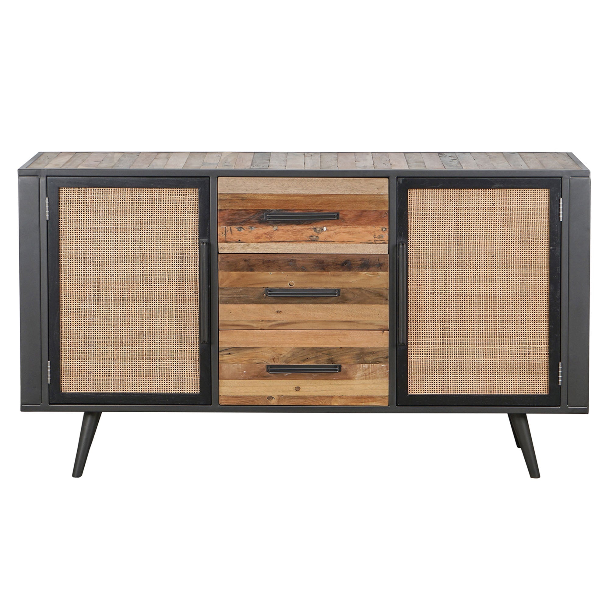 Nordic Rattan sideboard with 2 doors and 3 drawers