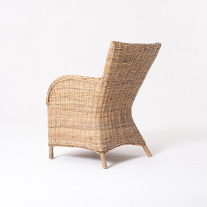 Wickerworks Rook Håndflettet Spisebordsstol i Naturligt Rattan med Hynder (sælges som par) - NovaSolo - DesignGaragen.dk