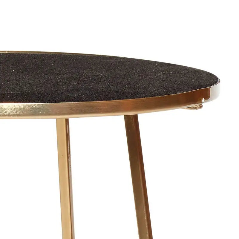 Hübsch - Bord m/guld stel, metal/marmor, sort/guld Ø46xh50 cm - Hübsch - DesignGaragen.dk