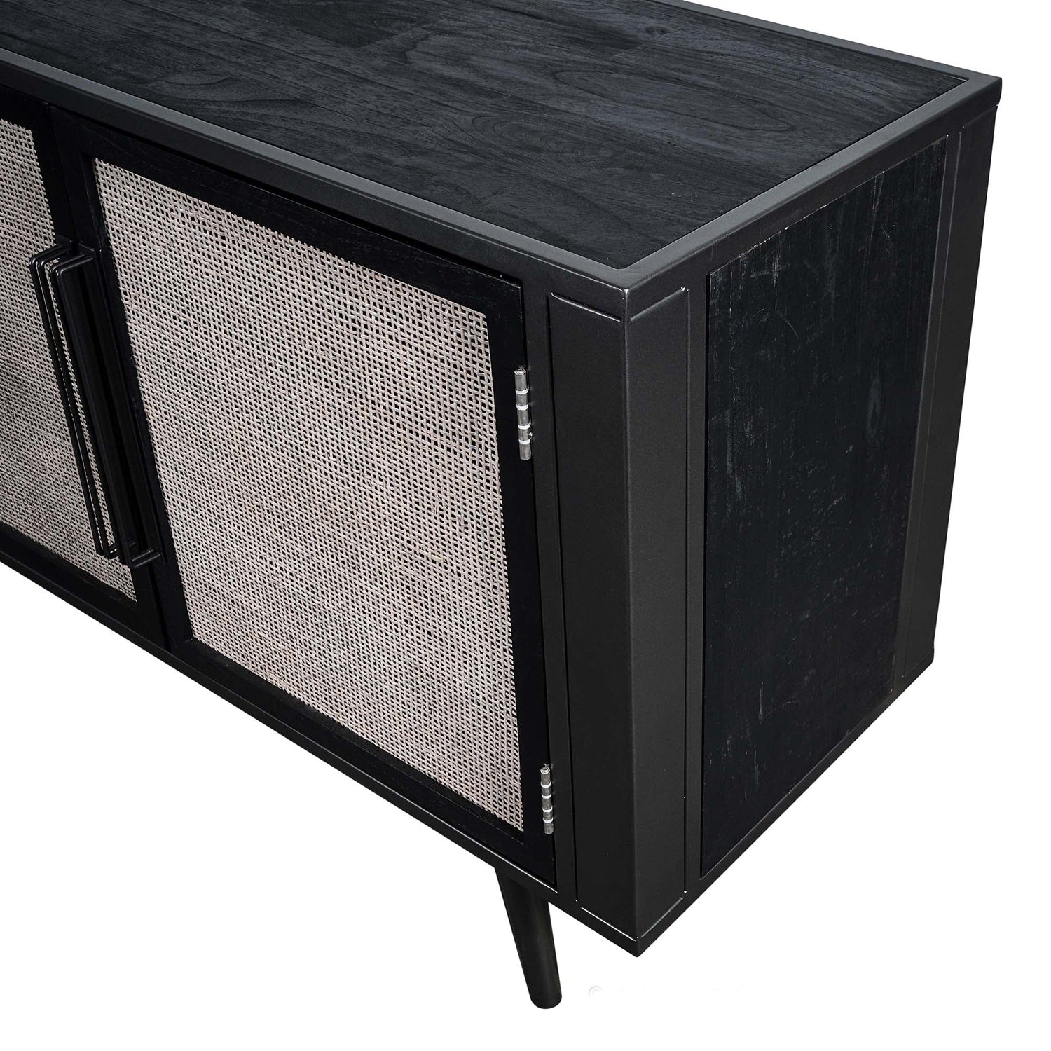 Nordic Mindi Rattan TV table with 3 doors