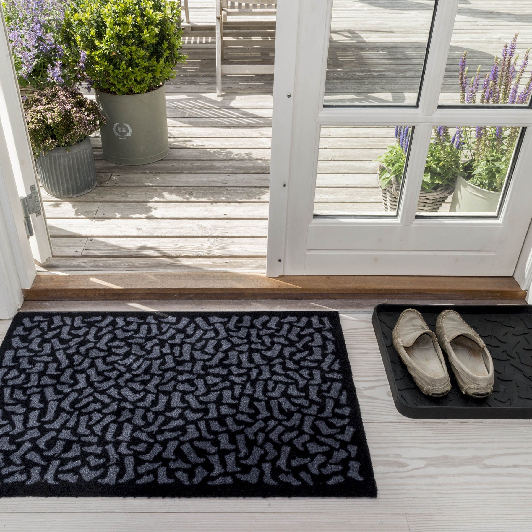 FLOOR MAT 60 X 90 CM - FOOTWEAR/BLACK GREY