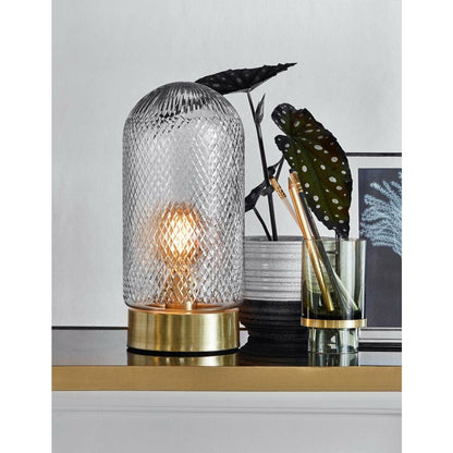 Nordal DOME bordlampe med glaskuppel - h33 cm - gylden - Nordal - DesignGaragen.dk