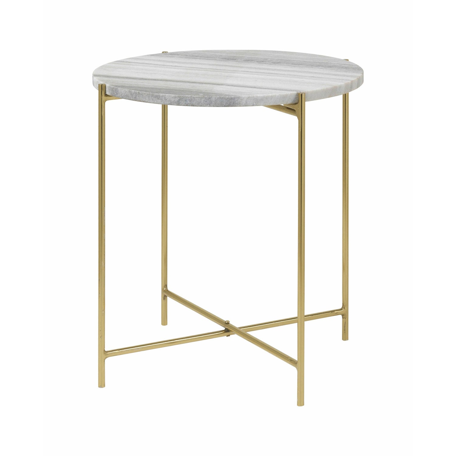 Cozy Living Freja Marble Table - BEIGE w. Brass - Set of 2