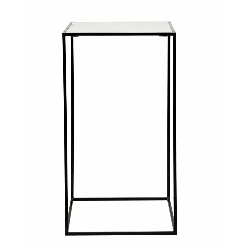 Nordal CUBE sidebord i jern m/marmor - h100 cm - sort/hvid - Nordal - DesignGaragen.dk