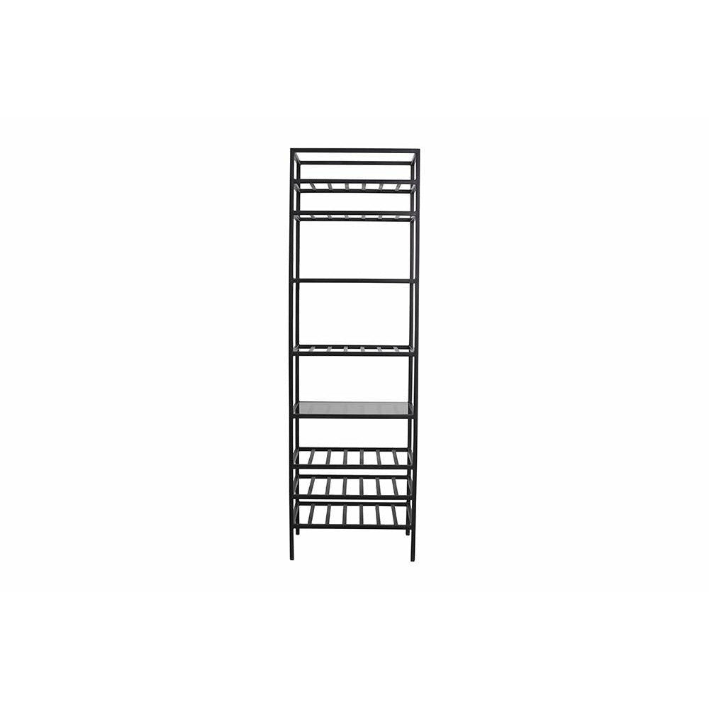 Nordal BEAS høj vinreol i jern m/hylder - 186x58 cm - sort - Nordal - DesignGaragen.dk