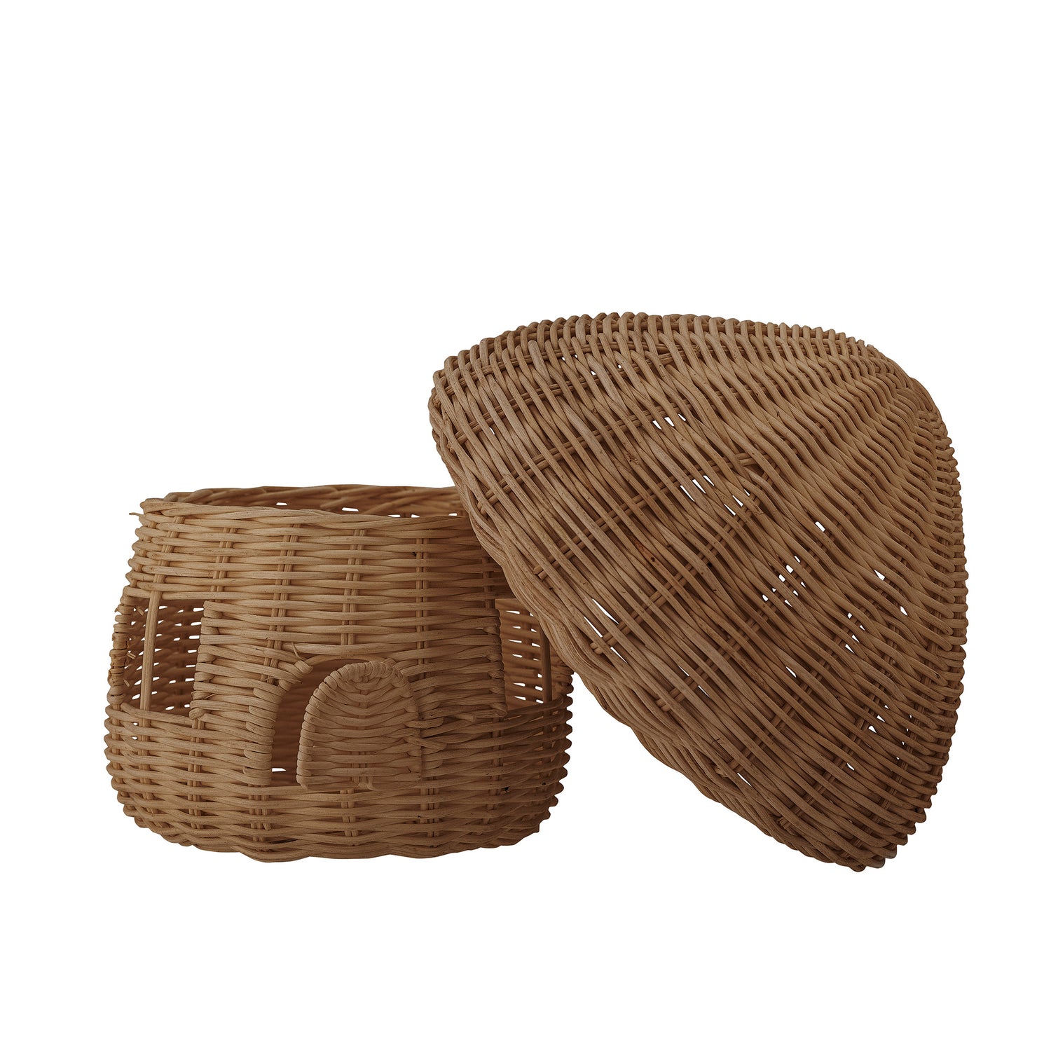 BLOOMINGVILLE MINI Dodi Dukkehus m/Låg, Brun, Rattan - D23xH25 cm - DesignGaragen.dk.