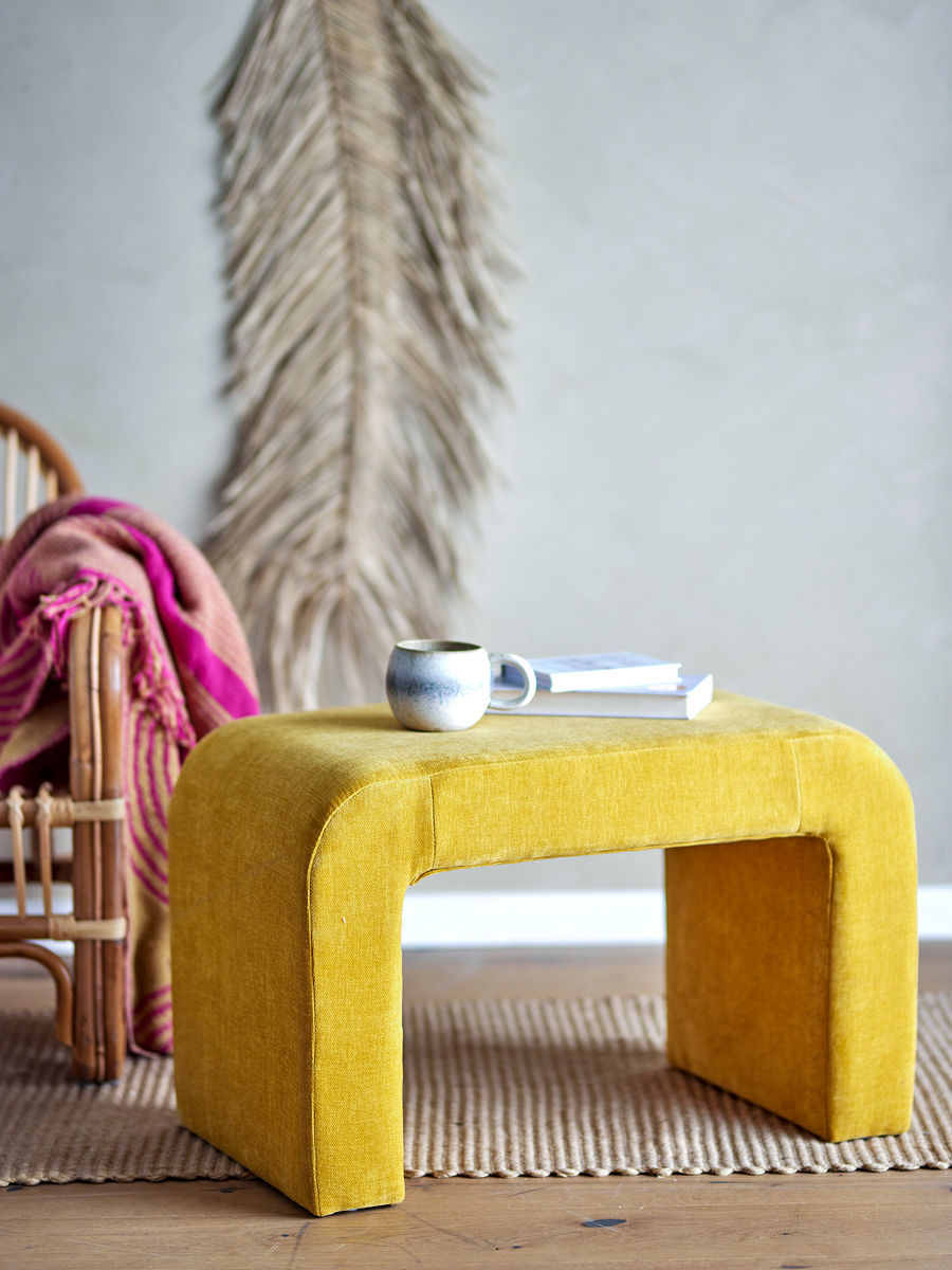 Bloomingville Bobbie stool, yellow, polyester