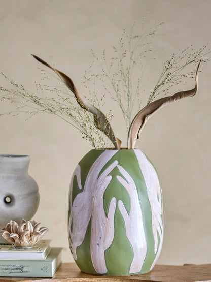 Bloomingville Adalena Vase, Green, Stoneware