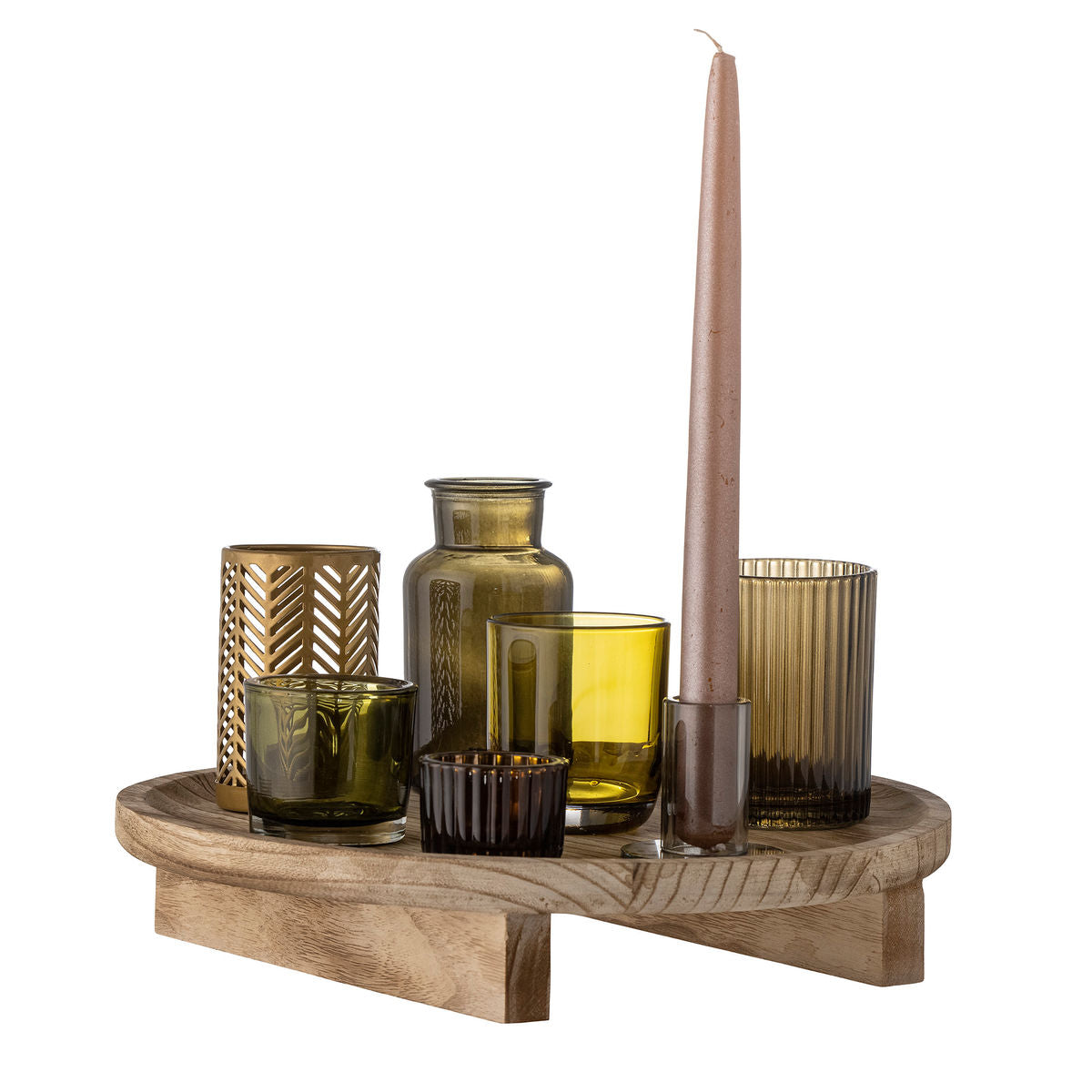 Bloomingville Sanga tray w/pine fades, nature, glass