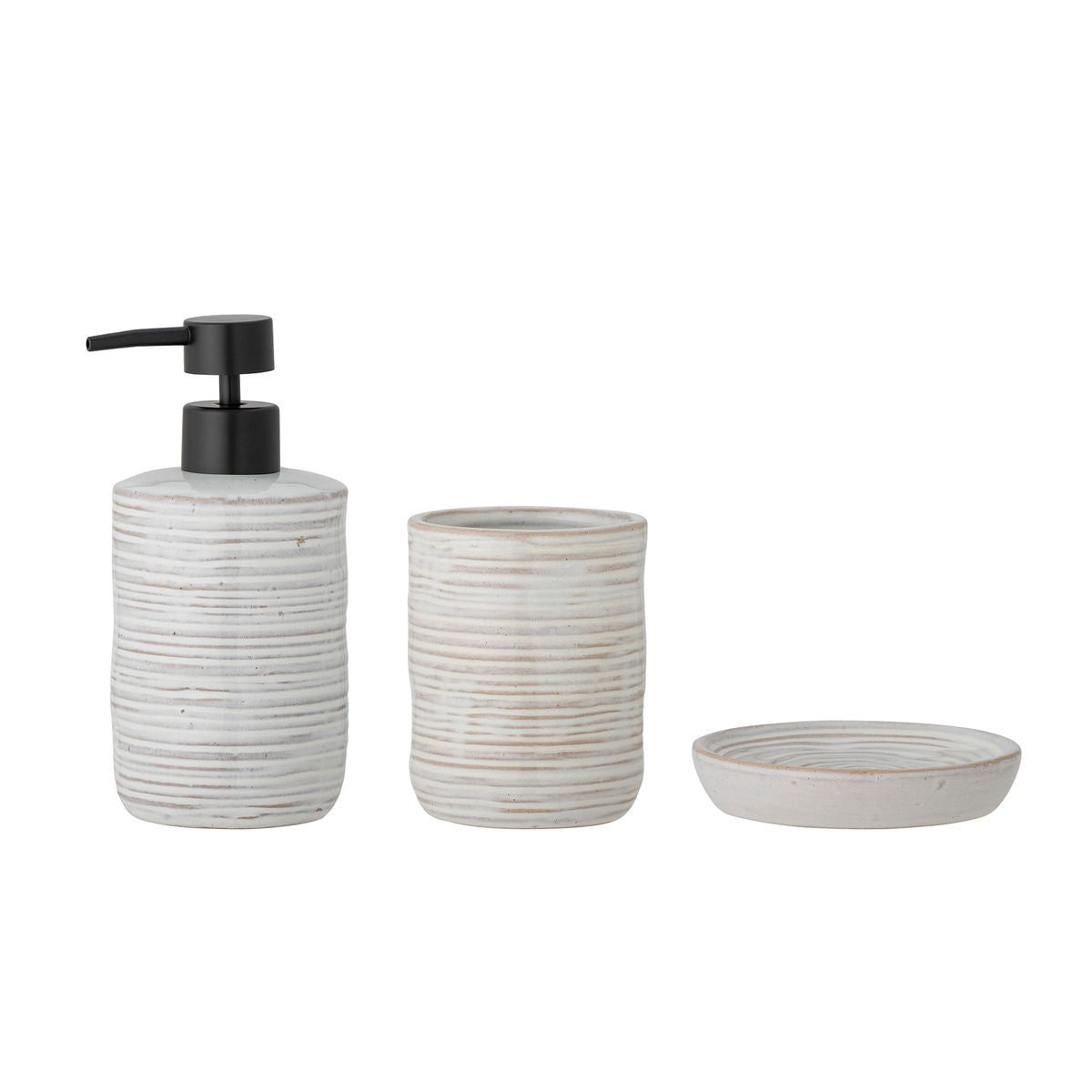 Bloomingville Winta soap dispenser set, nature, stoneware