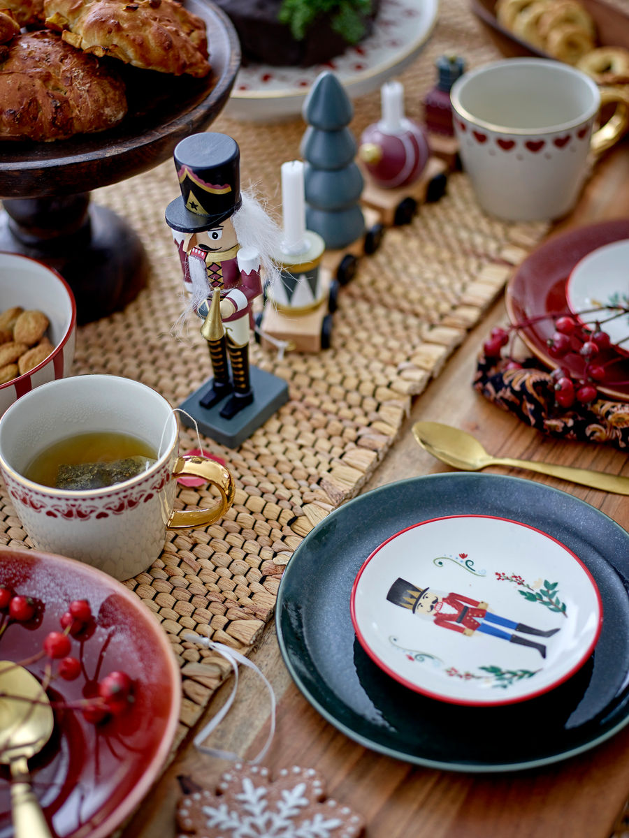 Bloomingville jolly cake dish, red, stoneware