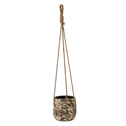 Bloomingville Moghis Hanging Herb Pot, Brown, Stoneware