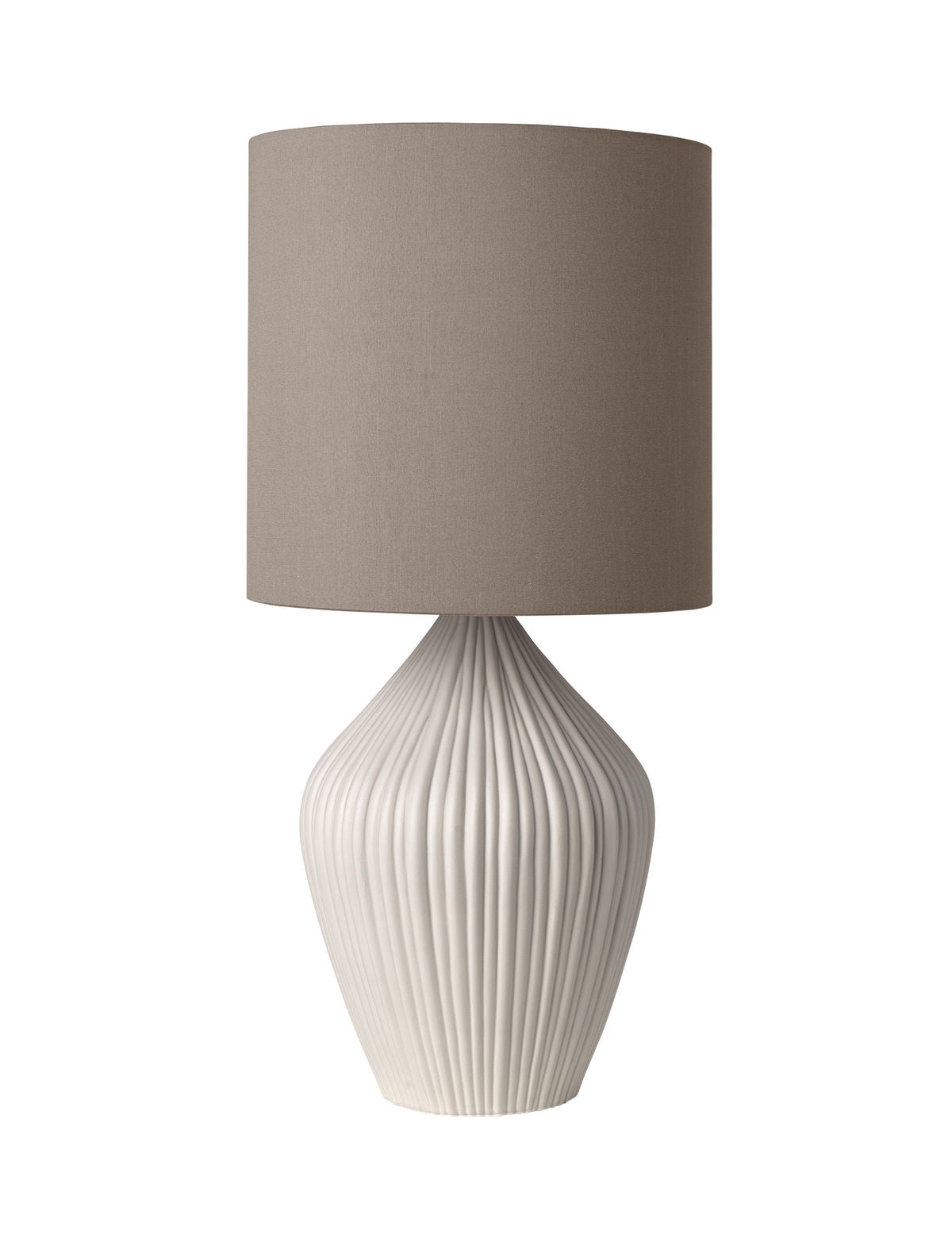 Cozy Living Audrey Ceramic lamp - CREAM w. Dark Alpaca Shade