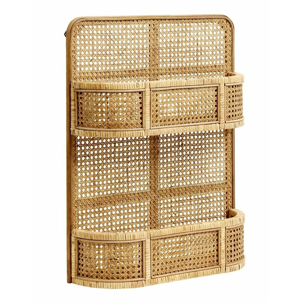 Nordal LUCCA hylde i rattan med flet - 70x55 cm - natur - Nordal - DesignGaragen.dk