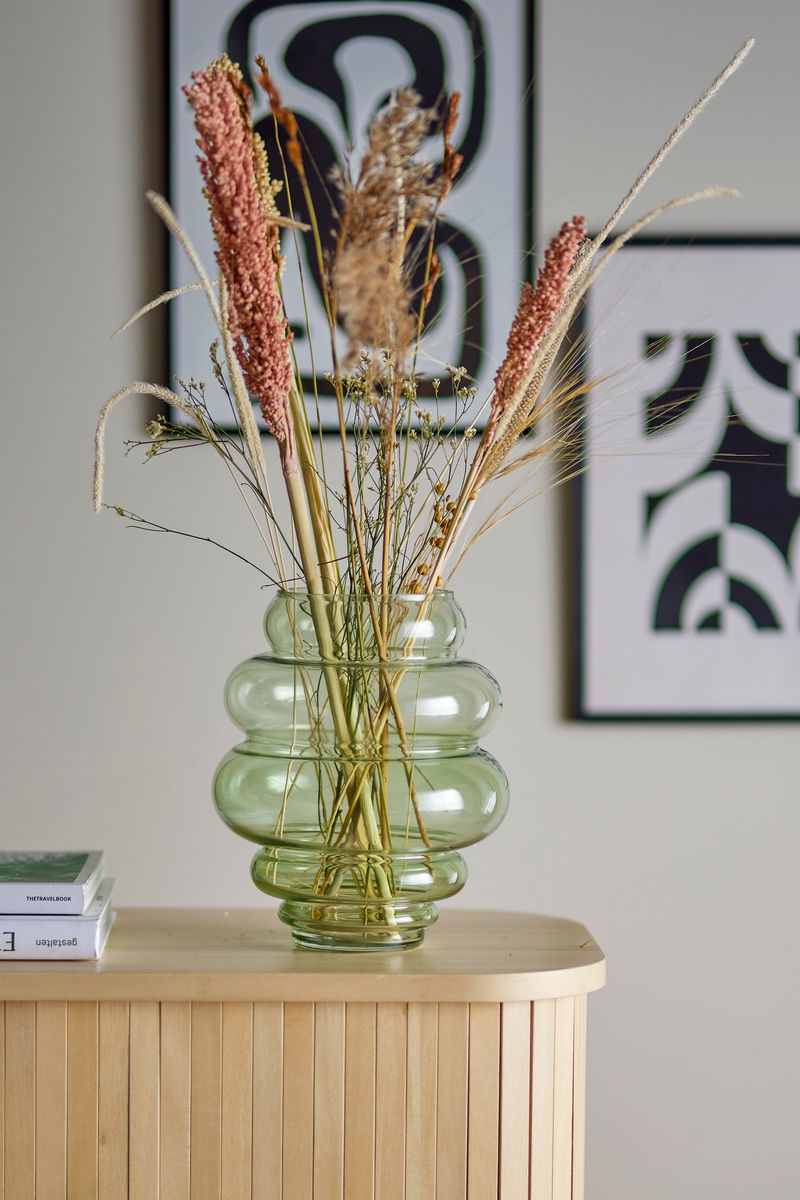 Bloomingville Annhelene vase, green, glass