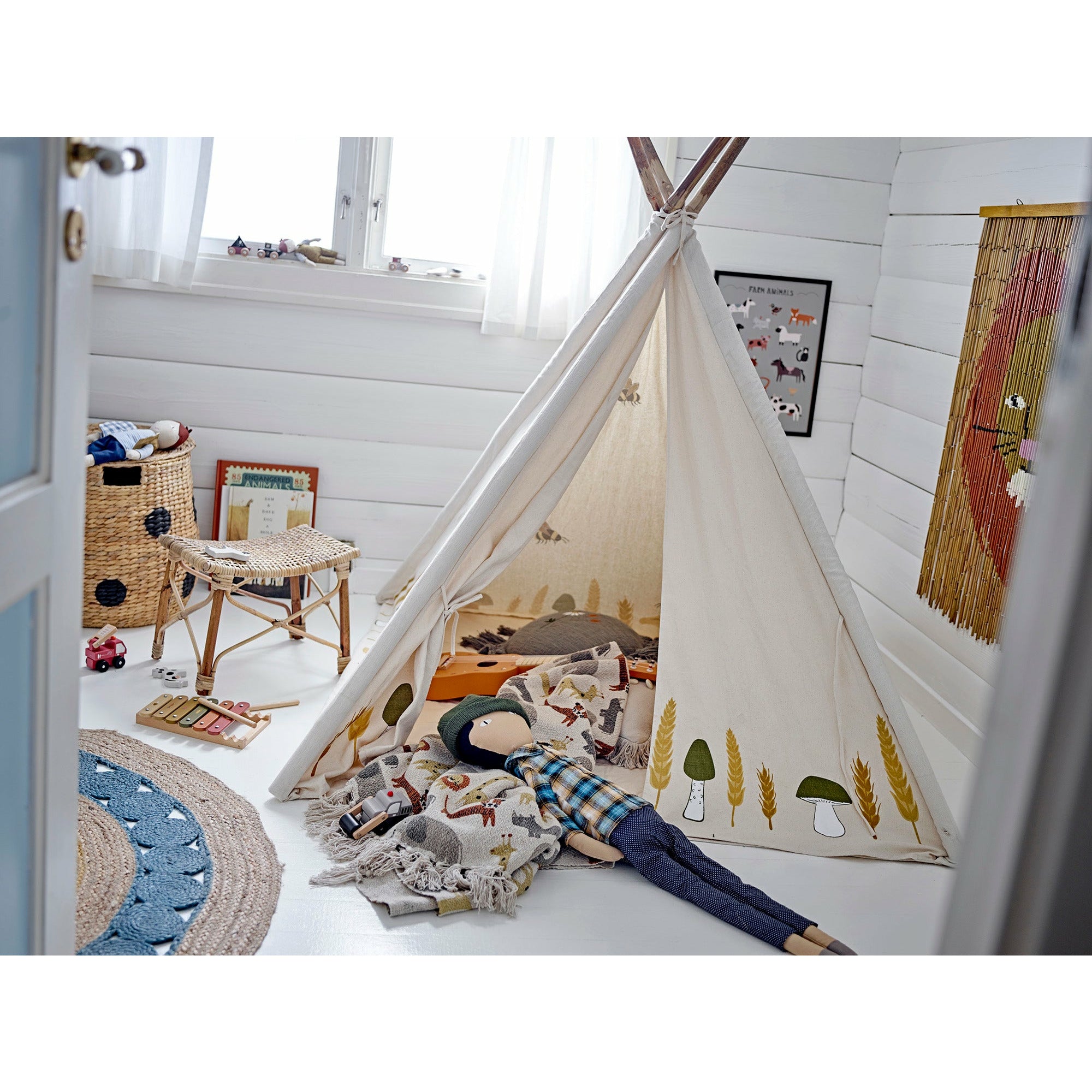 BLOOMINGVILLE MINI Millo Legetipi, Natur, Bomuld - L110xH127xW110 cm - DesignGaragen.dk.