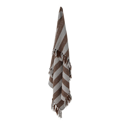 BLOOMINGVILLE MINI Nann Plaid, Brun, Genanvendt Bomuld - L100xW80 cm - DesignGaragen.dk.