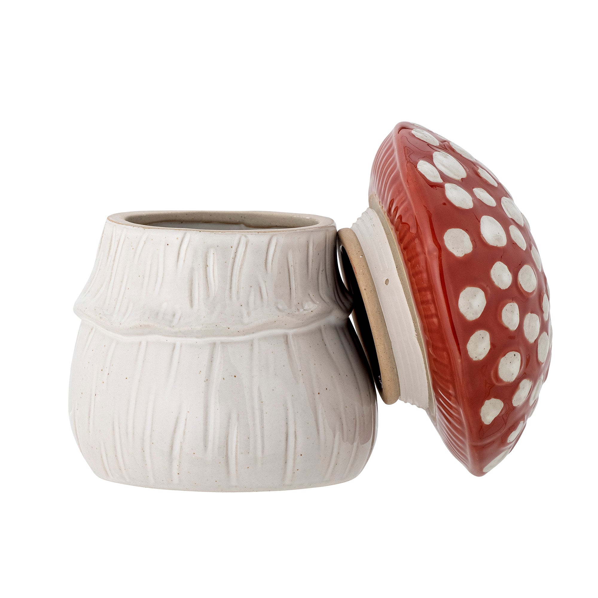 Bloomingville mini - sophine jar w/lid, red, stoneware