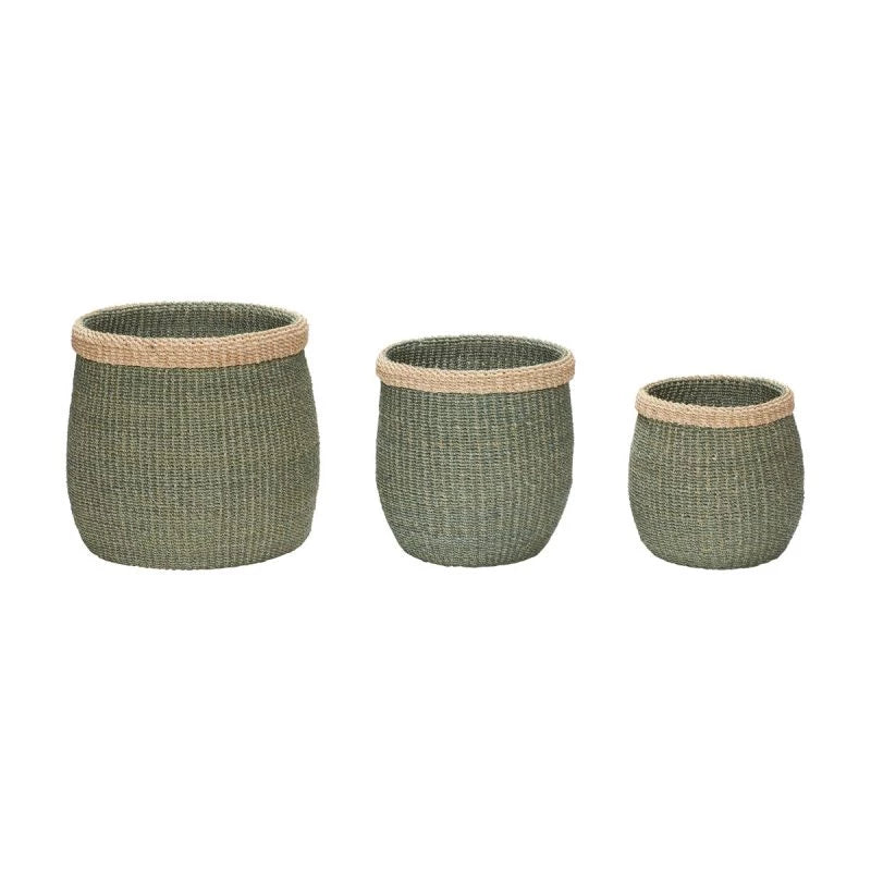 Hubsch - Moss Curve Green/Nature (set of 3)