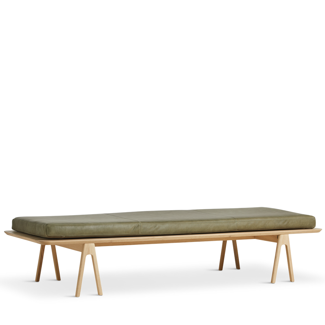 WOUD - Level daybed - Moss green/oak 190x76,50x41 cm - WOUD - DesignGaragen.dk