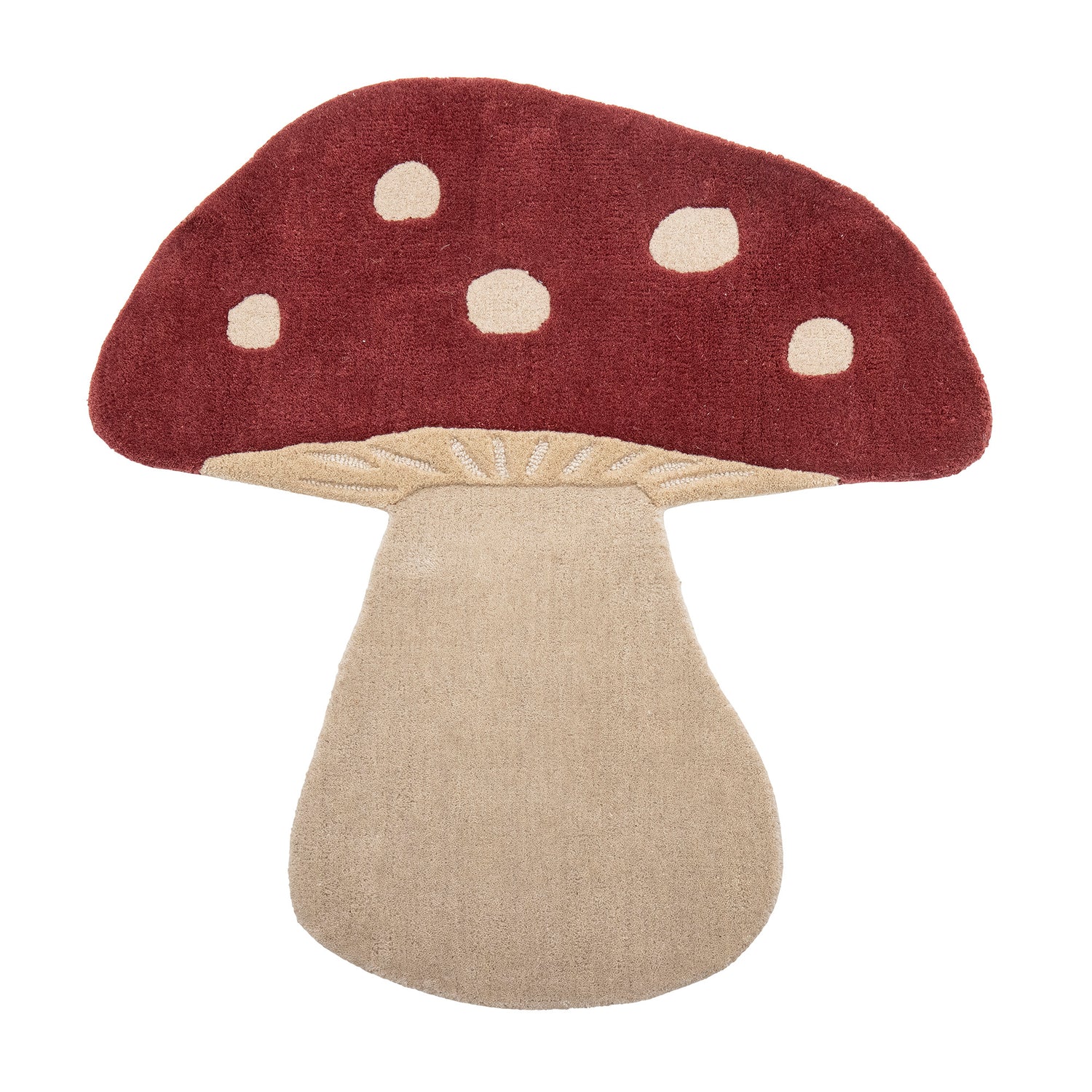 Bloomingville mini - mushroom rug, red, wool