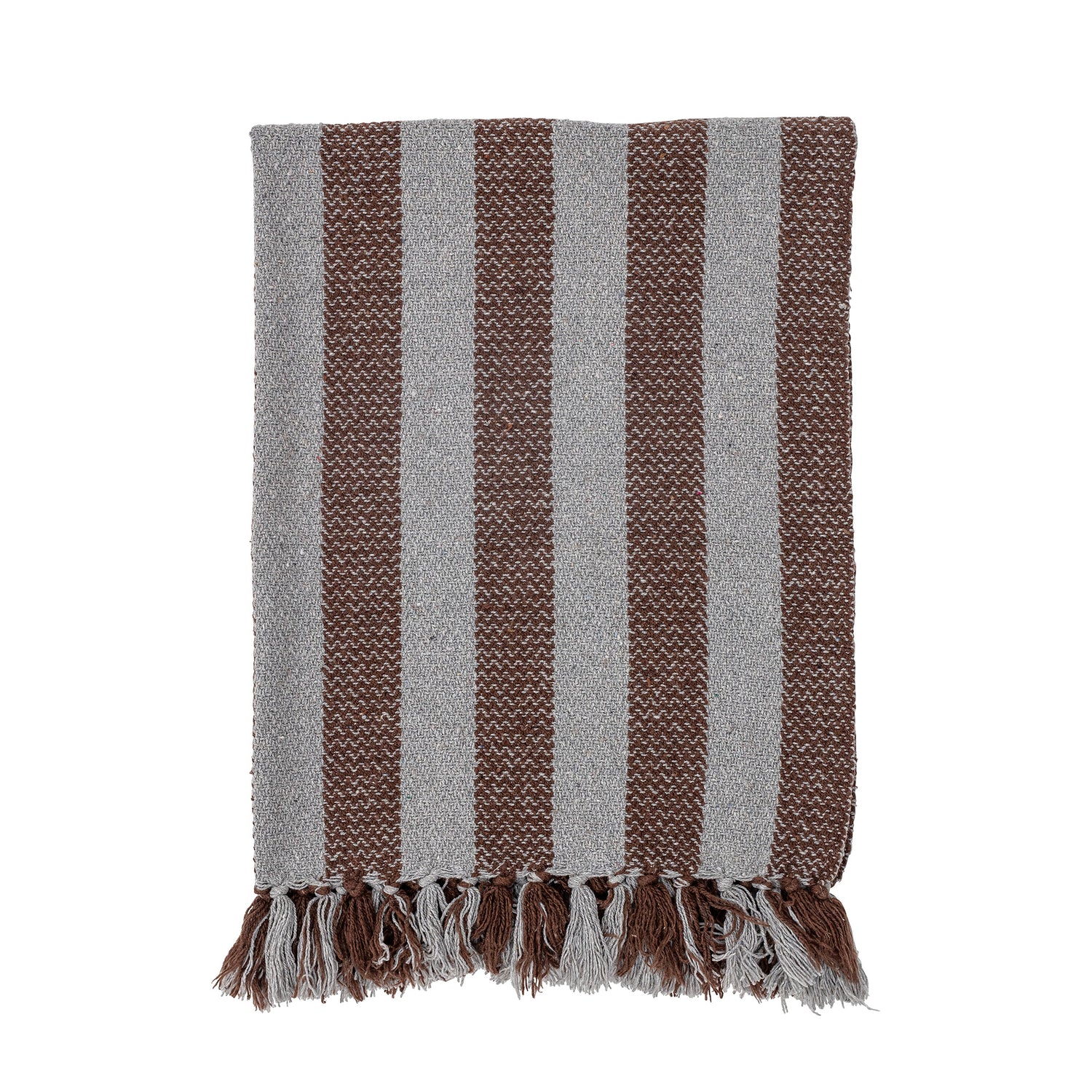 BLOOMINGVILLE MINI Nann Plaid, Brun, Genanvendt Bomuld - L100xW80 cm - DesignGaragen.dk.