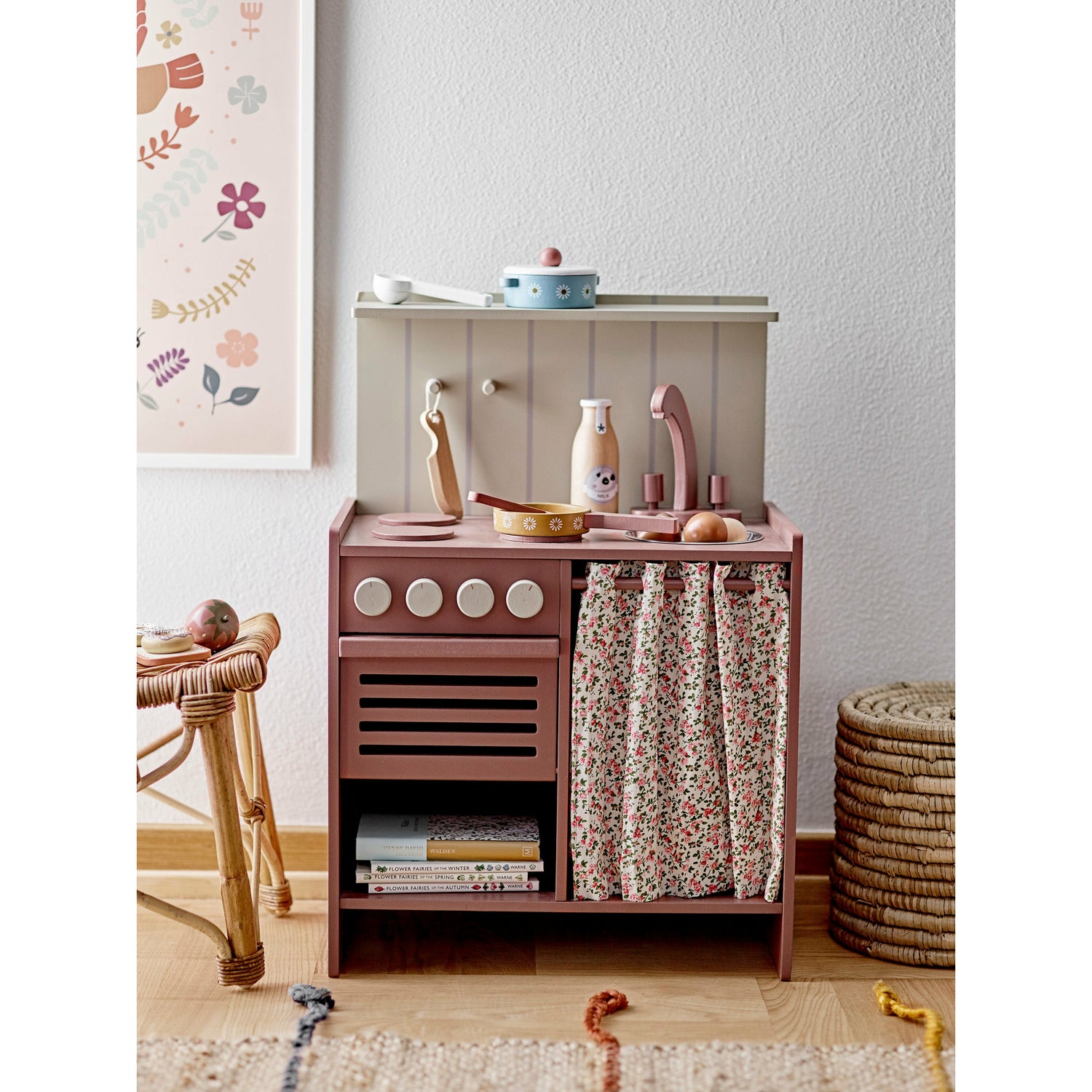 BLOOMINGVILLE MINI Pippi Mini Komfur, Brun, MDF - L40xH57,5xW26 cm - DesignGaragen.dk.